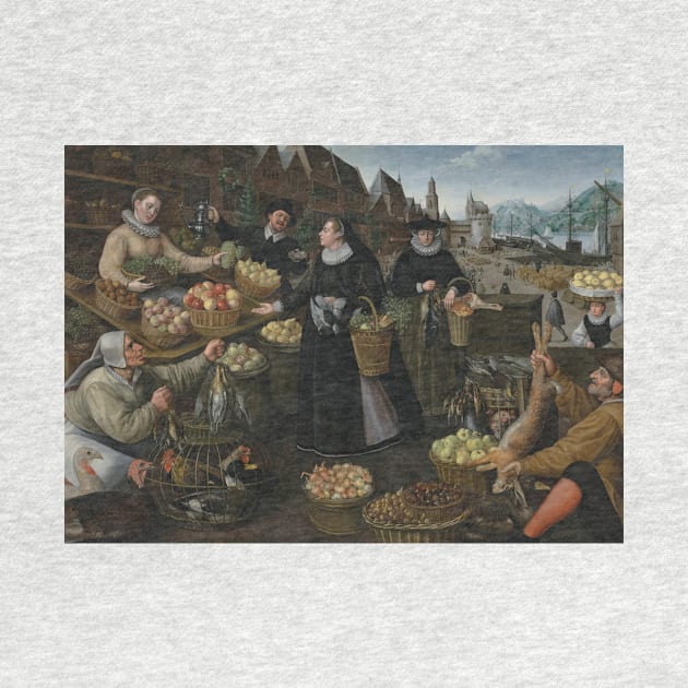 A Fruit and Vegetable Stall Above the Weinmarkt in Frankfurt (Allegory of Autumn) by Lucas van Valckenborch and Georg Flegel by Classic Art Stall